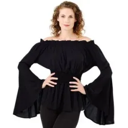 Off-Shoulder-Bluse für Damen, schwarz