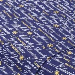 Baumwollstoff Schrift 