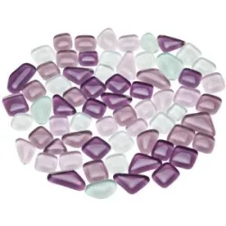 Softglas-Mosaik, lila-mix, polygonal, 10 - 20 mm, 200 g