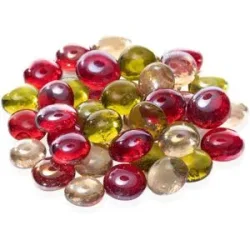 Glas-Nuggets-Mix, rot-gelb-rosé, 15?20 mm, 200 g