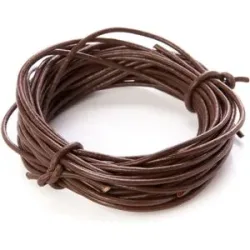 Lederriemen, braun, 2 mm, 5x 2 m