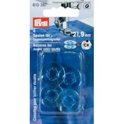 Prym Nähmaschinenspulen für Doppel-Umlaufgreifer, Ø 21,9 mm, Höhe: 9 mm, Inhalt: 4 Stück