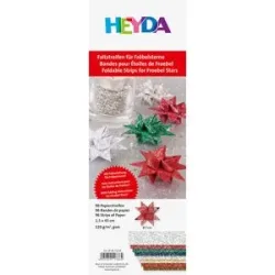 Heyda Papierstreifen-Set Fröbelsterne, 96 Streifen