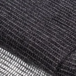Gittertüll grob, schwarz-silber