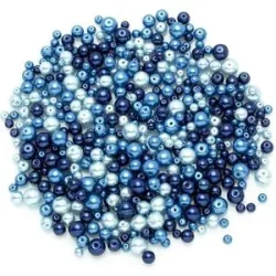 Glaswachsperlen, Blautöne, 4?8 mm Ø, 100 g