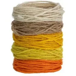 Jutekordelpaket, gelb, 2 mm, 5x 4 m