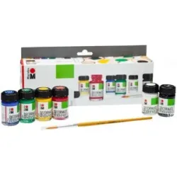 Marabu Decormatt, 6x 15 ml und Pinsel