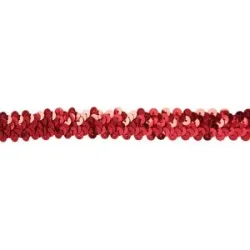 Elastik-Paillettenband, rot, Breite: 20 mm, Länge: 3 m