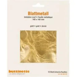 buttinette Blattmetall gold, 14 x 14 cm, 18 Blatt