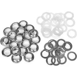 buttinette Nähfrei-Ösen mit Scheiben, Größe: 14 mm Ø, Inhalt: 25 Stück