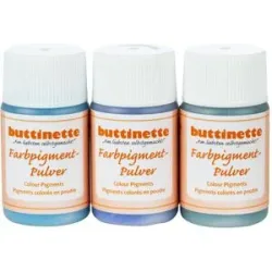 buttinette Farbpigment-Pulver, blautöne, 3x 20 ml
