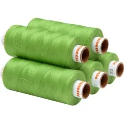 buttinette Universal-Nähgarn, Stärke: 100, 5er-Pack, frühlingsgrün
