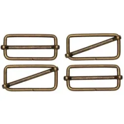 buttinette Leiterschnallen, altmessing, für 40 mm breite Bänder, 4 Stück