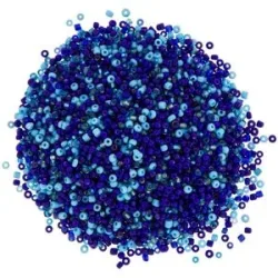 Rocailles-Perlen, Blautöne, 2,5 mm Ø, 100 g