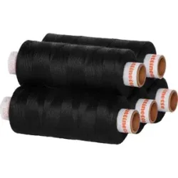 buttinette Universal-Nähgarn, Stärke: 100, 5er-Pack, schwarz