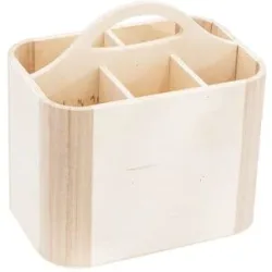 Utensilien-Box aus Holz, 23 x 16 x 17 cm