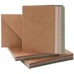 Recycling-Doppelkarten & Hüllen, A6 / C6, pastell, je 20 Stück