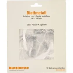 buttinette Blattmetall silber, 14 x 14 cm, 18 Blatt