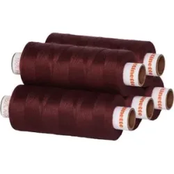 buttinette Universal-Nähgarn, Stärke: 100, 5er-Pack, brombeer