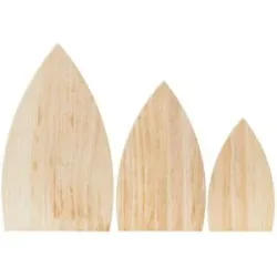 Dreiecke aus Holz, gerundet, 15 cm, 20 cm und 25 cm