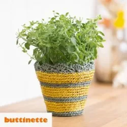 Häkelanleitung ? Übertopf aus Woll Butt Raffia