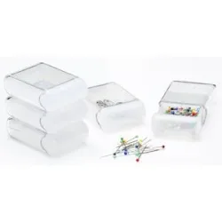 buttinette Aufbewahrungsboxen, Größe: 4,5 x 7,5 x 2,5 cm, Inhalt: 5 Stück