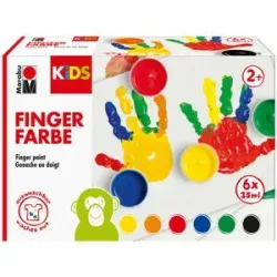 KIDS Fingerfarbenset, 6x 35 ml