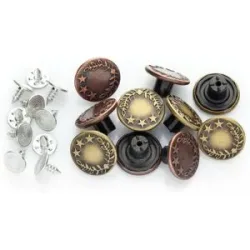 buttinette Jeansknöpfe, altbronze/altkupfer, Größe: 17 mm Ø, Inhalt: 20 Stück