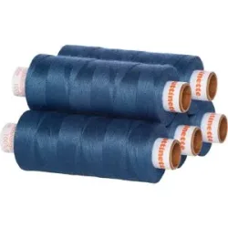 buttinette Universal-Nähgarn, Stärke: 100, 5er-Pack, jeans