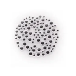 Wackelaugen, selbstklebend, schwarz-weiß, 4?14 mm Ø, 100 Stück