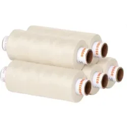 buttinette Universal-Nähgarn, Stärke: 100, 5er-Pack, natur
