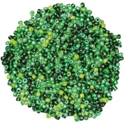 Rocailles-Perlen, Grüntöne, 2,5 mm Ø, 100 g