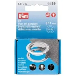 Prym Nähfrei-Ösen mit Scheiben, Größe: 11 mm Ø, Inhalt: 20 Stück