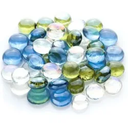 Glas-Nuggets-Mix, blau-grün-transparent, 15?20 mm, 200 g
