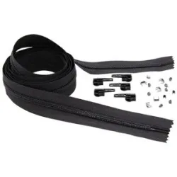 buttinette Endlosreißverschluss im Set, Spirale: 6,5 mm, 2 m, schwarz