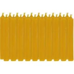 Kerzen mit 10 % Bienenwachs, honiggelb, 10 x 1,3 cm, 20 Stück