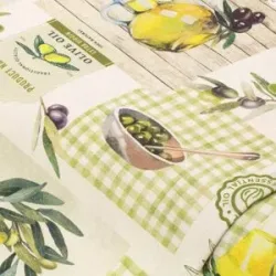 Dekostoff Patchwork Oliven 