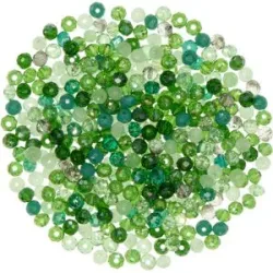 Facettierte Glasperlen, Grüntöne, 4 mm Ø, 25 g