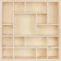 Setzkasten aus Holz, eckig, 35 x 8 x 35 cm