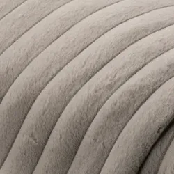 Fellimitat mit Rippen, grau, 3,5 cm breite Rippe