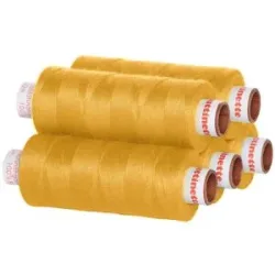 buttinette Universal-Nähgarn, Stärke: 100, 5er-Pack, dunkelgelb
