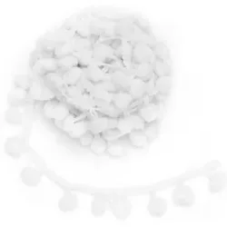 Pompon-Borte, weiß, 20 mm, 5 m