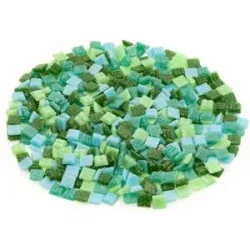 Glas-Mosaik, Grüntöne, 10 x 10 mm, 300 g