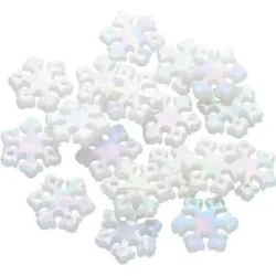 Schneeflockenperlen, weiß, 1,2 cm, 24 Stück