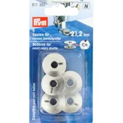 Prym Nähmaschinenspulen für kleine Umlaufgreifer, Ø 21,2 mm, Höhe: 9,2 mm, Inhalt: 5 Stück