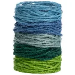 Jutekordelpaket, blau-grün, 2 mm, 5x 4 m