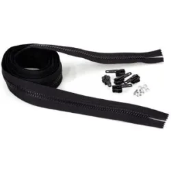 buttinette Endlosreißverschluss im Set, Krampe: 5,8 mm, 2 m, schwarz