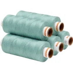 buttinette Universal-Nähgarn, Stärke: 100, 5er-Pack, mint
