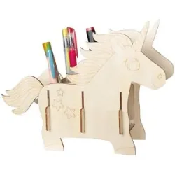 Holzbausatz Stiftehalter Einhorn, 25 x 19 cm