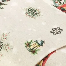 Dekostoff Weihnachtliche Häuser 